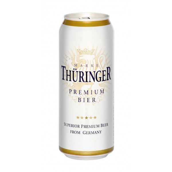Пиво светлое фильтрованное - Турингер Премиум Бир 0,5 жесть светлое 4,3%